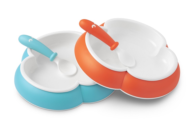 BabyBjorn Plate and spoon OrangeTurquoise 2-pack