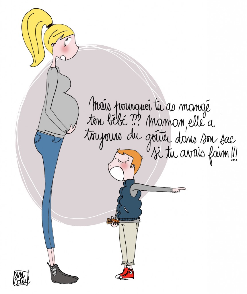limagination des enfants face a une femme enceinte sur neuf mois