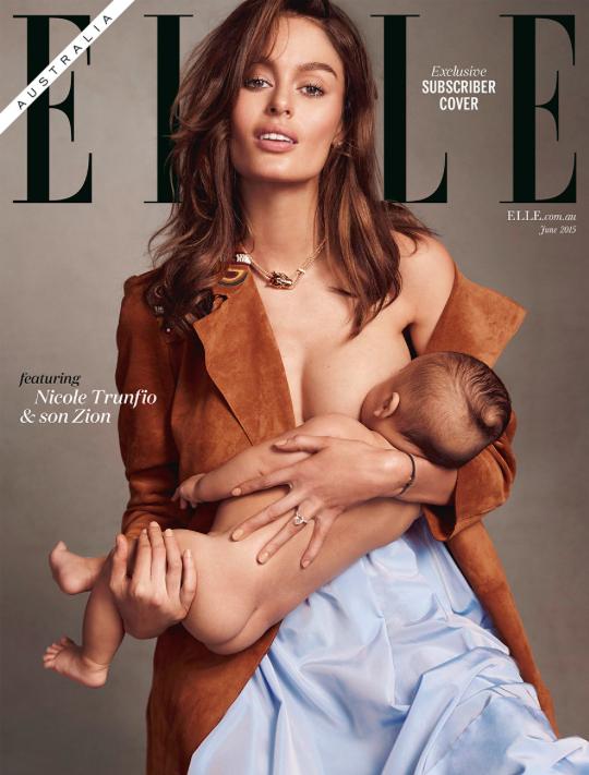 couverture elle australia nicole trunfio allaite son fils