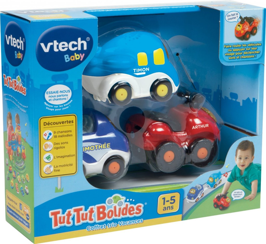 Vtech - 205735 - Vehicule Miniature - Tut Tut Bolides - Coffret Trio Vacances - Avion + Quad + Cabriolet