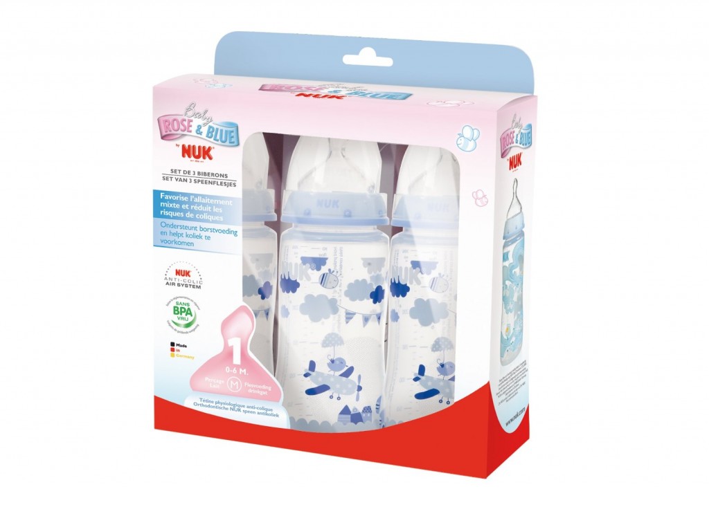 Nuk First Choice Box 3 Biberons Bleu 300 mL