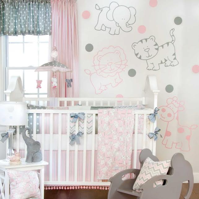 chambre pastel gris rose poudre
