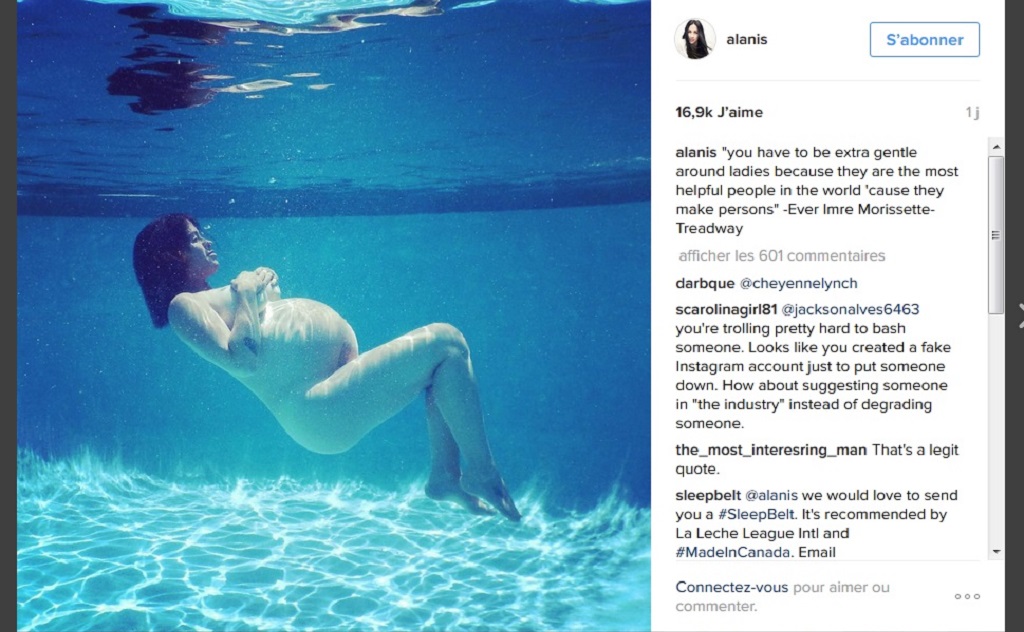 alanis morissette enceinte photo piscine