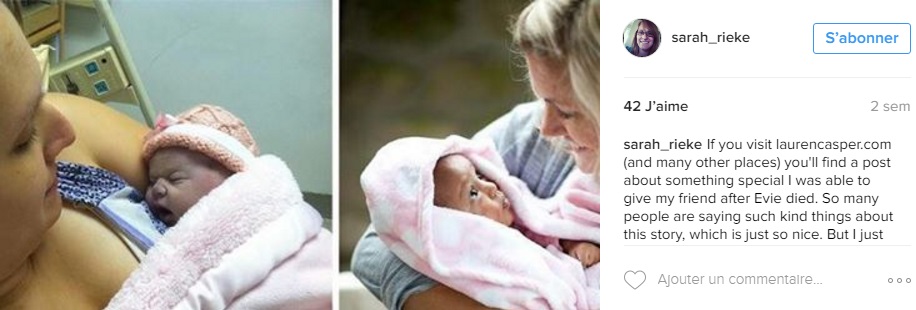 sarah-rieke-allaiter-bebe-adopte-meilleure-amie