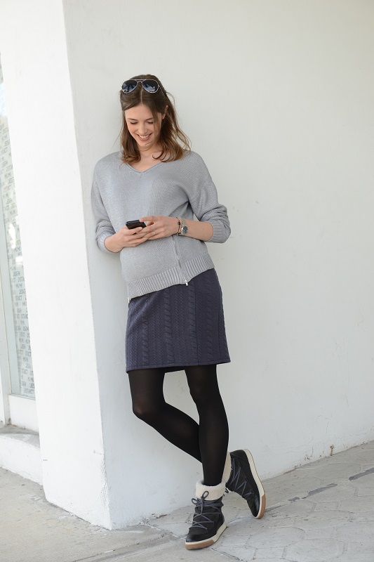 Jupe courte evolutive maille Vertbaudet