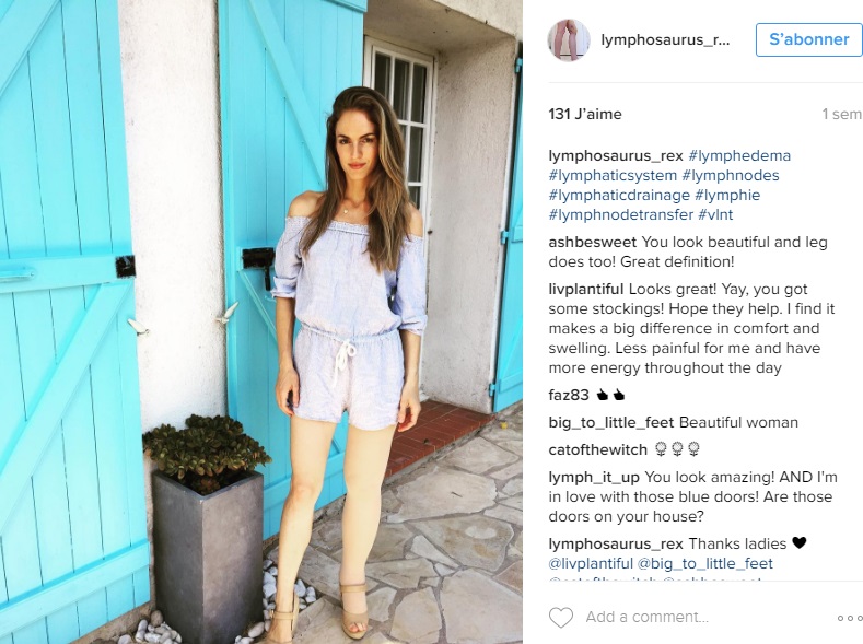 Sarah-Buller-oedeme-lymphatique-jambe-grossesse-instagram