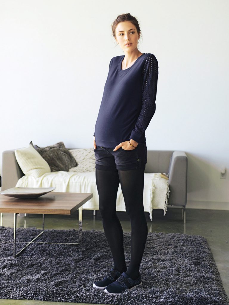 Pull grossesse bleu nuit