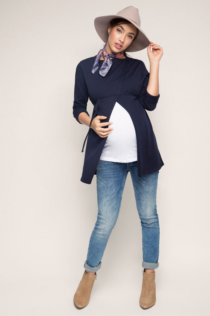 cardigan de grossesse bleu