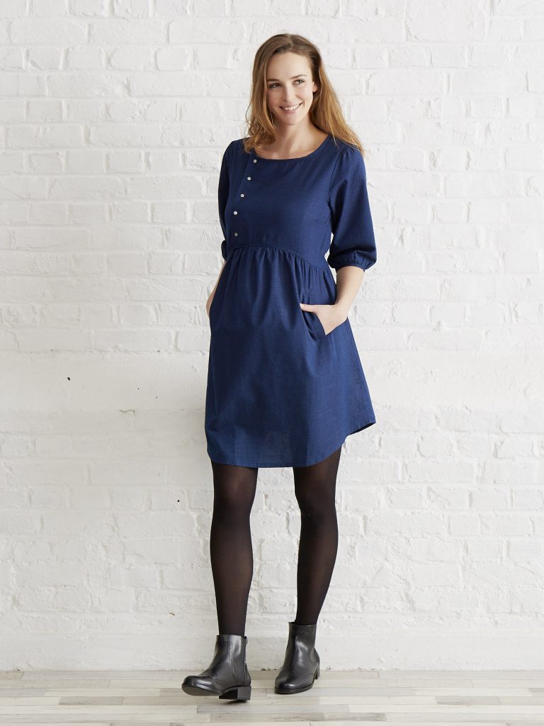 robe grossesse bleue