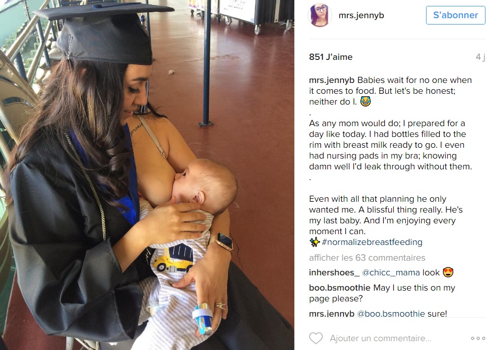 apres-remise-diplome-mere-famille-allaite-bebe-en-public-photo-instagram