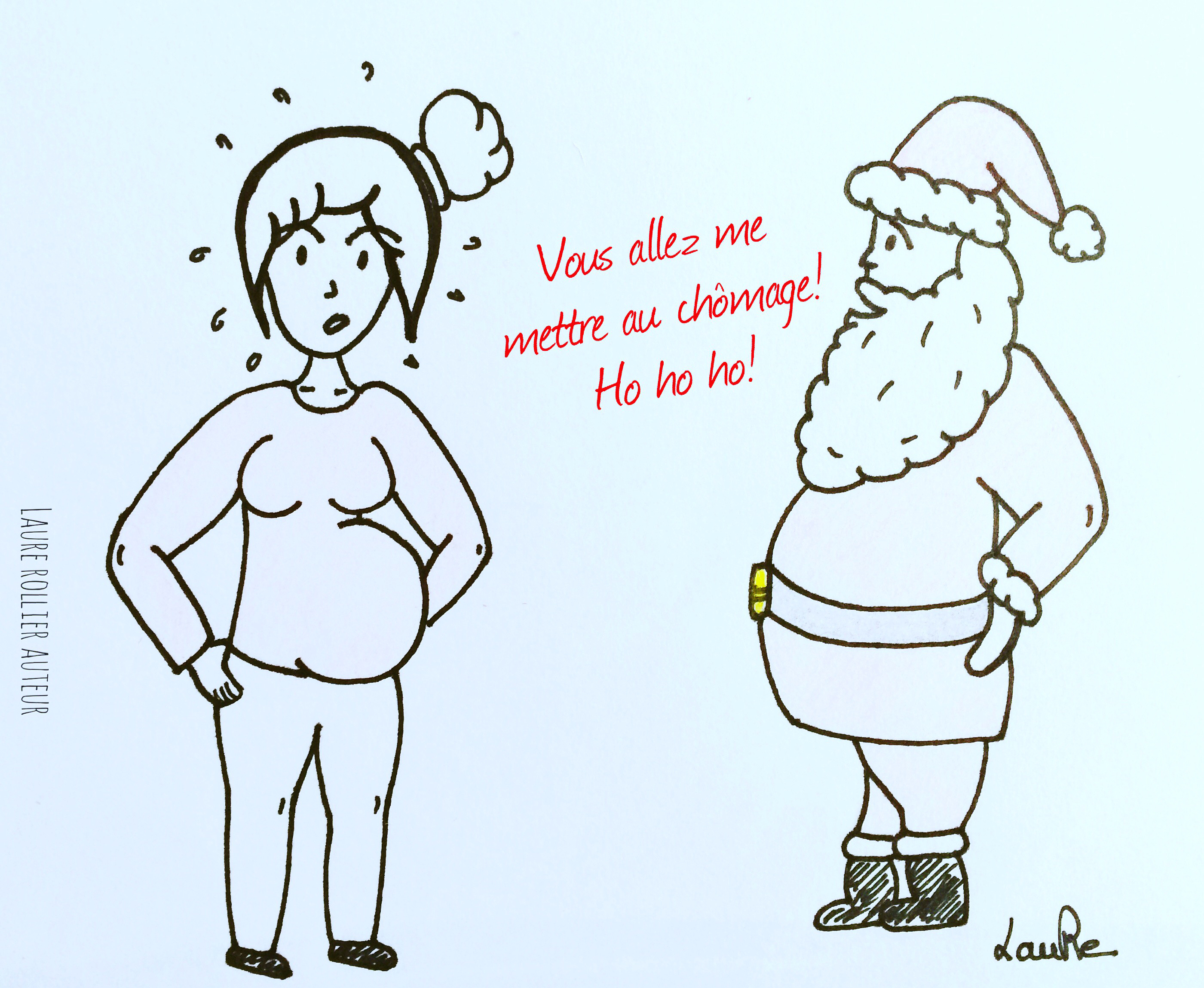 enceinte tu mets le pere noel au chomage laure r illustration