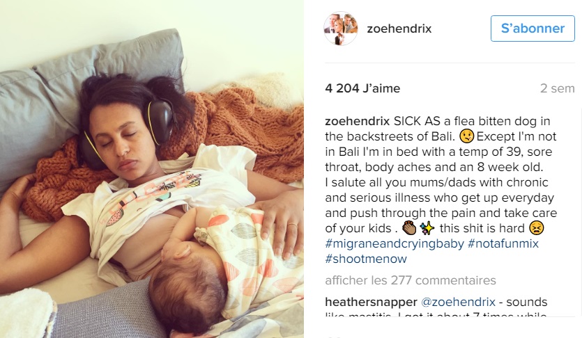 zoe-hendix-souffre-mastite-instagram-post