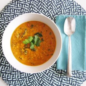 Soupe de lentilles cuisinée à l&rsquo;indienne